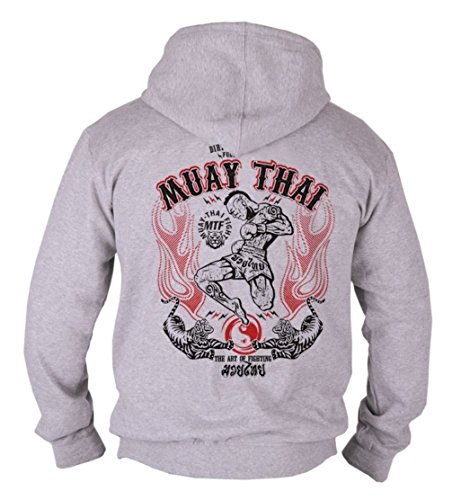 Dirty Ray Artes Marciales MMA Muay Thai Sudadera Hombre con Capucha B9 (L)