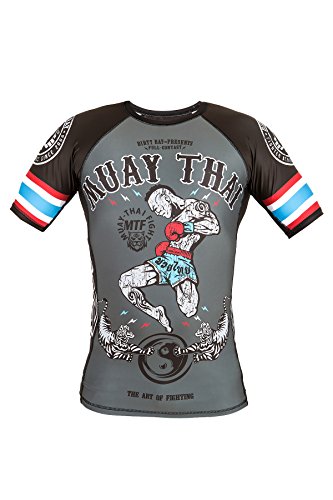 Dirty Ray Artes Marciales Muay Thai camiseta rashguard hombre RG10 (XL)