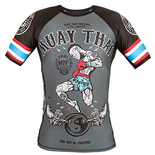 Dirty Ray Artes Marciales Muay Thai camiseta rashguard hombre RG10 (XL)
