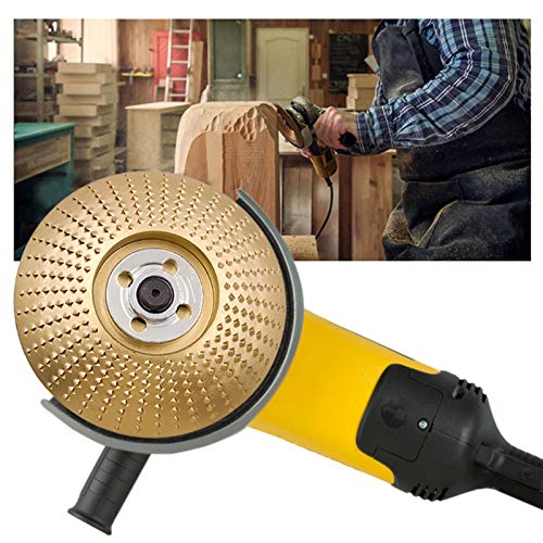 Disco de abrasivo para lijadora angular de madera,Disco para Tallar Madera y Lijar, Discos para Amoladoras Angulares de Carburo, se Puede Utilizar para Madera, Lijado, Tallado (Dorado