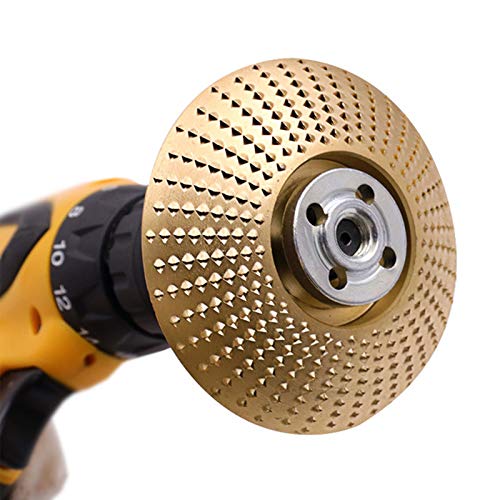 Disco de abrasivo para lijadora angular de madera,Disco para Tallar Madera y Lijar, Discos para Amoladoras Angulares de Carburo, se Puede Utilizar para Madera, Lijado, Tallado (Dorado Disco de abrasivo para lijadora angular de madera,Disco para Tallar Madera y Lijar, Discos para Amoladoras Angulares de Carburo, se Puede Utilizar para Madera, Lijado, Tallado (Dorado