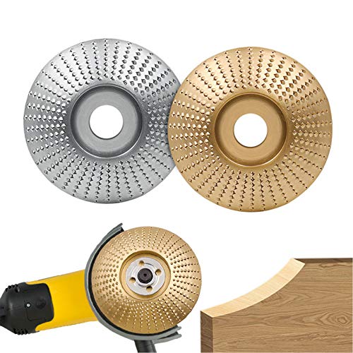 Disco de abrasivo para lijadora angular de madera,Disco para Tallar Madera y Lijar, Discos para Amoladoras Angulares de Carburo, se Puede Utilizar para Madera, Lijado, Tallado (Dorado