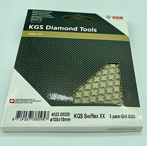 Disco de diamante pulido en seco ø100 x 15 mm kgs swiflex XX (lote de 3) gr.3000