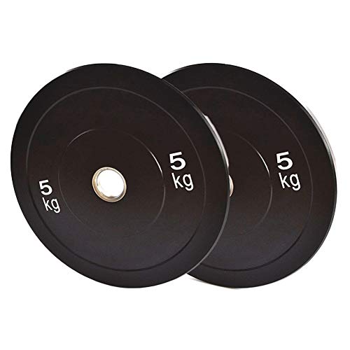 Disco de Goma Completo 1 Par Levantamiento de Pesas Barbell Weight Plate, Resistente a Caídas y Duradero Gym Fitness Muscle Exercise, Negro,1Pair-15kg