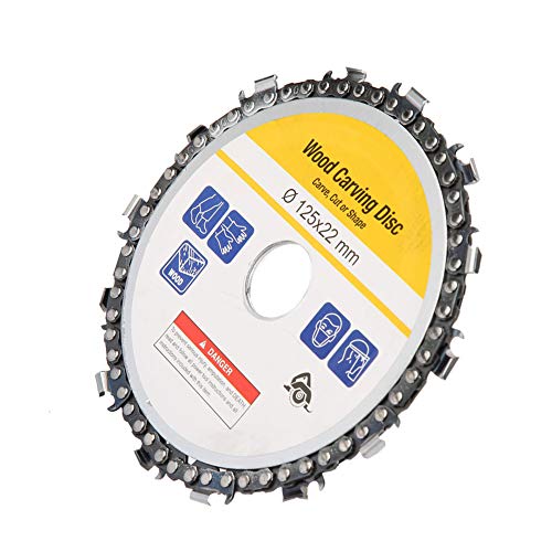 Disco de sierra amoladora, disco de cadena de amoladora angular de 14 dientes de 5 pulgadas, rueda de cadena de carpintería 125 * 22 mm para amoladora angular de 125 Disco de sierra amoladora, disco de cadena de amoladora angular de 14 dientes de 5 pulgadas, rueda de cadena de carpintería 125 * 22 mm para amoladora angular de 125