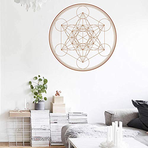 Disco de vinilo mural Autocollant, diseñado por Metatron Cube Alchemy | Adhesivo de pared decorativo Mandala de mural Collantant A4 57x57cm