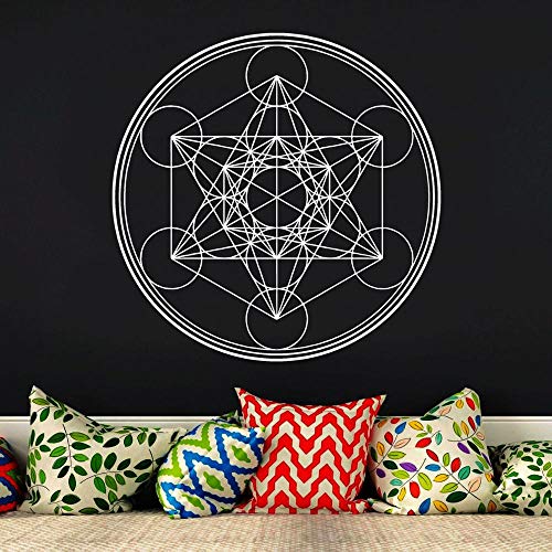 Disco de vinilo mural Autocollant, diseñado por Metatron Cube Alchemy | Adhesivo decorativo de pared Mandala de mural Collantant otro color 42x42cm