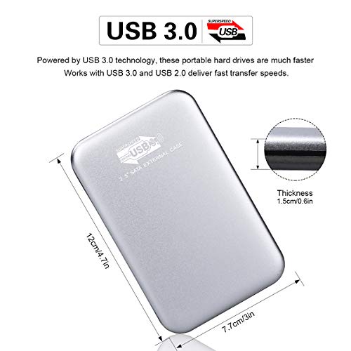 Disco Duro Externo 2 TB, Disco Duro Externo USB3.0 SATA HDD Almacenamiento para PC, Xbox, Chromebook (2TB,Azul)