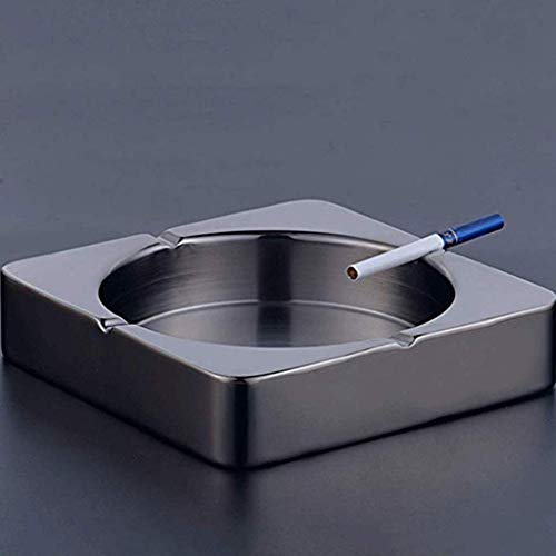 Discos De Cenicero para Cigarros, Mesa Moderna De Acero Inoxidable para Interiores O Exteriores, Acero Negro, Simple, Cuadrado, Gran Hotel, Club, Club, Bar, Hollín, Regalos para Hombres, 18 * 18 * 4 Discos De Cenicero para Cigarros, Mesa Moderna De Acero Inoxidable para Interiores O Exteriores, Acero Negro, Simple, Cuadrado, Gran Hotel, Club, Club, Bar, Hollín, Regalos para Hombres, 18 * 18 * 4