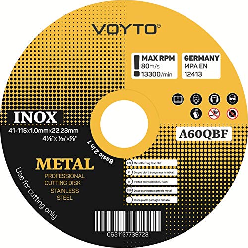 Discos de corte de acero inoxidable - discos de corte de metal, paquete de 10 de alta calidad, ultrafinos 115 mm x 1,0 mm, sierra circular amoladora angular Discos de corte de acero inoxidable - discos de corte de metal, paquete de 10 de alta calidad, ultrafinos 115 mm x 1,0 mm, sierra circular amoladora angular
