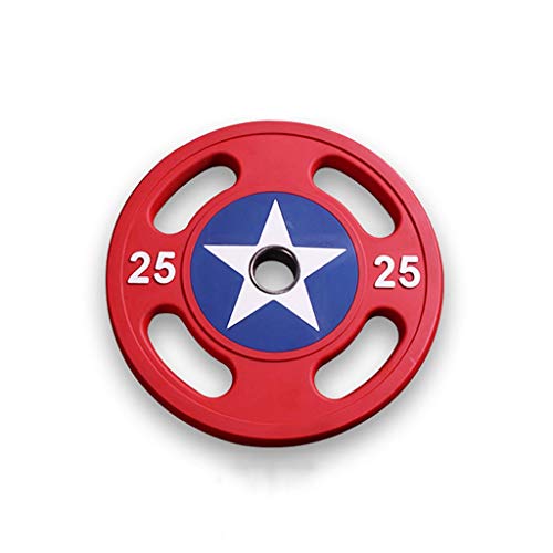 Discos de Pesas Barra Peso Placa Placas 2pcs Capitán América Fitness con Mancuernas de Peso de TPU Antideslizante for Home Fitness Levantamiento de Pesas Discos para Pesas (Color : 50kg(25kg*2))