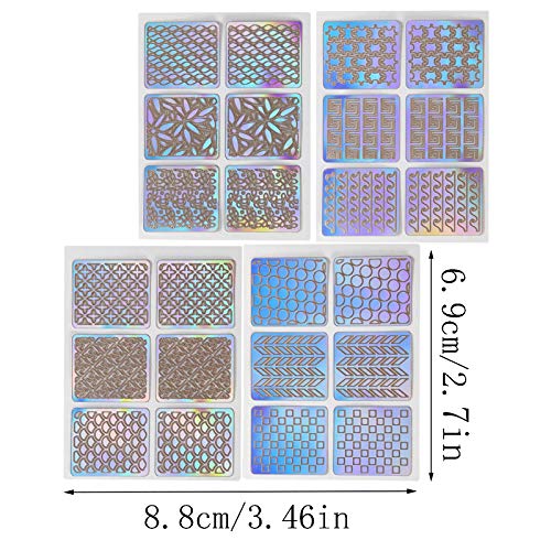 Diseños de Vinilos de Uñas Plantillas Kit de Hojas de Vinilo de Uñas Hojas de Plantillas de Vinilo Para Uñas Piezas Plantillas Para Uñas Hojas de Plantillas de Arte de Uñas para Diseño de Arte de Uña