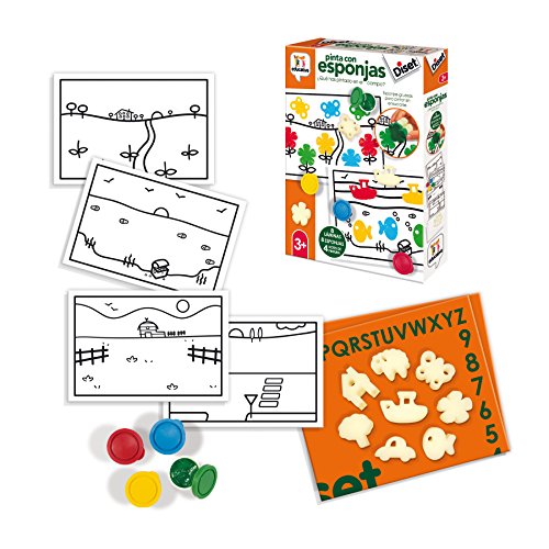 Diset- Pinta con Esponjas Juego Educativo para Niños, Multicolor (68959)