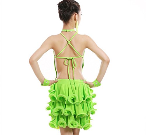 Disfraz de Baile Latino para niñas Disfraz de Baile Latino para Danza, Green, 110cm