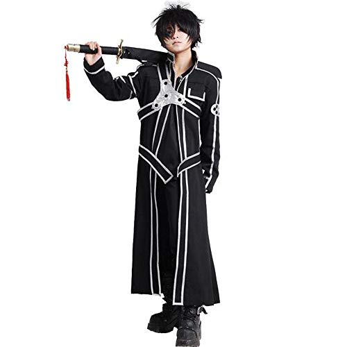 Disfraz de Cosplay Sword Art Online para Hombre Anime Kirito Kirigaya Kazuto Cosplay Disfraz Chaqueta Uniforme Conjunto Disfraz de Carnaval de Halloween Disfraz de Cosplay Sword Art Online para Hombre Anime Kirito Kirigaya Kazuto Cosplay Disfraz Chaqueta Uniforme Conjunto Disfraz de Carnaval de Halloween