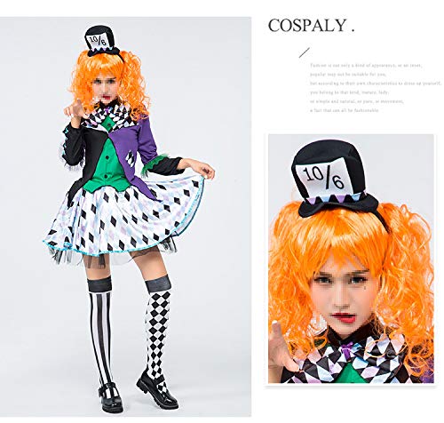 Disfraz De Halloween Disfraz De rol, Escenario De Circo Alice Mad Hatter, Uniforme De Juego Y Juego De rol De Fiesta, Material De Poliéster De Alta Elasticidad Disfraz De Halloween Disfraz De rol, Escenario De Circo Alice Mad Hatter, Uniforme De Juego Y Juego De rol De Fiesta, Material De Poliéster De Alta Elasticidad