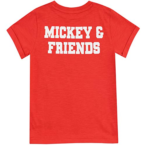 Disney Camiseta para niño con estampado de Mickey Mouse el Pato Donald y Goofy 2-3 años rojo