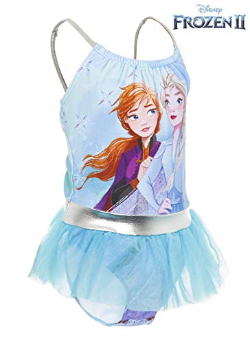 Disney Frozen 2 Bañador para Niña Princesas Anna y Elsa, Trajes de Baño de Una Pieza El Reino del Hielo, Bañadores para Piscina Natacion Vacaciones, Regalos Niñas (9/10 Años)