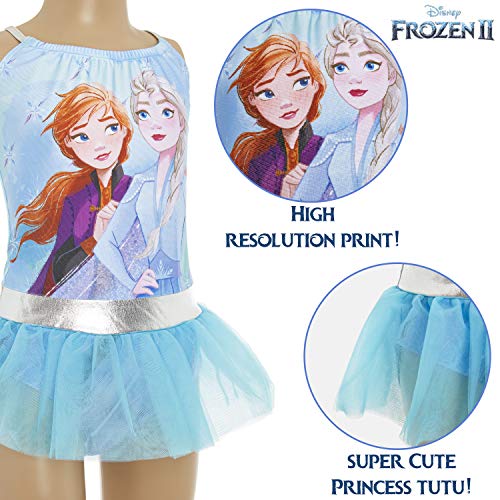 Disney Frozen 2 Bañador para Niña Princesas Anna y Elsa, Trajes de Baño de Una Pieza El Reino del Hielo, Bañadores para Piscina Natacion Vacaciones, Regalos Niñas (9/10 Años)