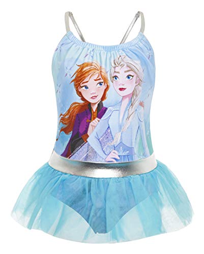 Disney Frozen 2 Bañador para Niña Princesas Anna y Elsa, Trajes de Baño de Una Pieza El Reino del Hielo, Bañadores para Piscina Natacion Vacaciones, Regalos Niñas (9/10 Años)