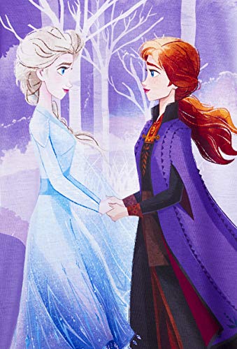 Disney Frozen 2 Pijama Niña, Camison Niña de Las Princesas Anna y Elsa Frozen, Vestidos Niña de Manga Corta, Ropa de Niña Verano, Regalos para Niñas Edad 3-12 Años (5-6 años)