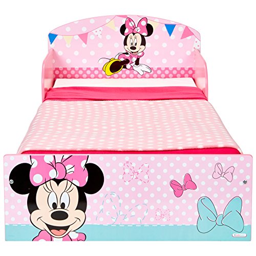 Disney Hello Home Cama Infantil con diseño de Minnie Mouse, Madera, Rosa, 42.50x77.00x143.00 cm