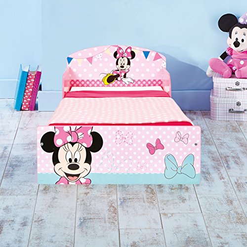 Disney Hello Home Cama Infantil con diseño de Minnie Mouse, Madera, Rosa, 42.50x77.00x143.00 cm