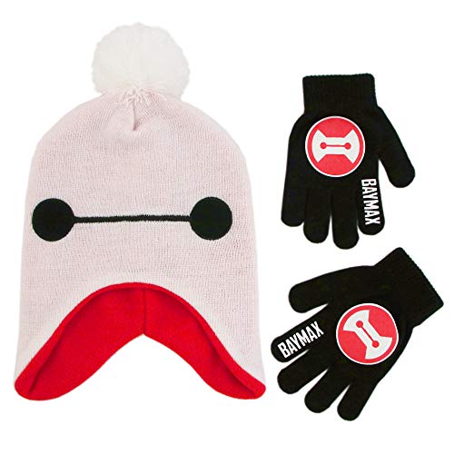 Disney Little Big Hero 6 - Juego de gorro y guantes para niños (4 a 7 años), color blanco y rojo