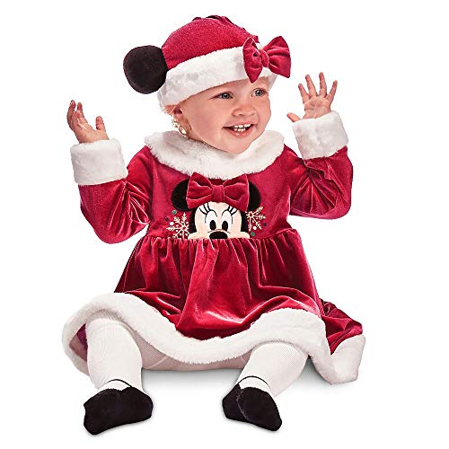 Disney Minnie Mouse Holiday Dress and Hat Set for Baby, Size 9-12 Months