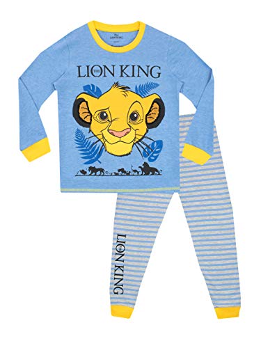Disney Pijamas de Manga Larga para niños Lion King Azul 7-8 Años