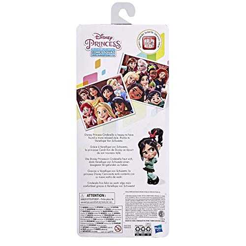 Disney Princess Comfy Squad - Muñeca de Cenicienta, Juguete Inspirado en la película Ralph rompe Internet, muñeca de Atuendo Casual, niñas de 5 años de Edad