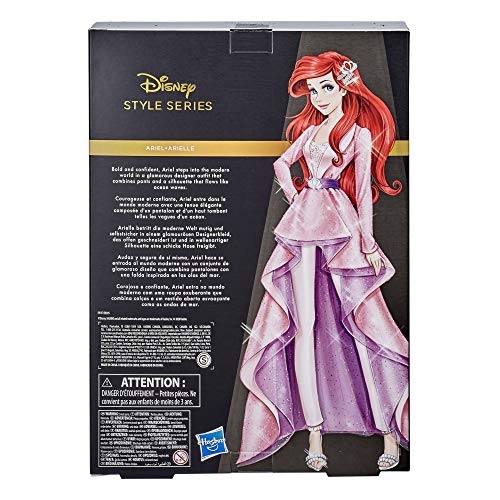 Disney Princess Style Series 07 Ariel, muñeca de Moda en Estilo Moderno con Pendientes y Zapatos, muñeca Coleccionable, Juguete para niñas de 6 años en adelante