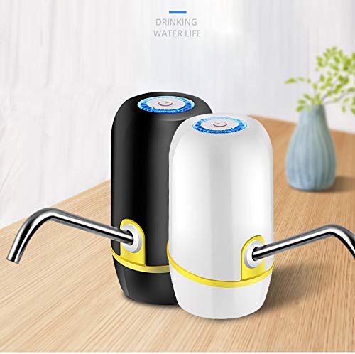 Dispensador de Agua para garrafas, Dosificador de Agua garrafa, Grifos para Botellas de Agua Mineral, Dispensadores de Agua para bidones, Bomba eléctrica para Sacar Agua (Negro-Amarillo)