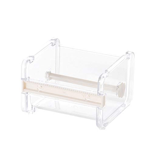 Dispensador de cinta de escritorio visible Washi Dispensador de cinta cinta transparente Titular Cortador de cinta del rollo de escritorio de oficina Escuela Beige