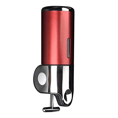 Dispensador de jabón líquido PLKDOO, Bomba de Montaje en Pared, dispensador de Gel de champú, Botella desinfectante de Manos de 500 ml para baño, Cocina-1 Piezas Rojo