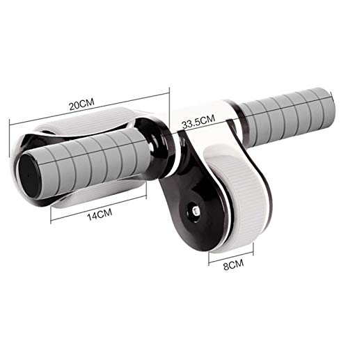 Dispositivo de entrenamiento de los músculos Hogar multifuncional del músculo abdominal de ruedas plegable del músculo abdominal de la rueda doble rueda rodamiento de rodillos Blanca ejercicios de est