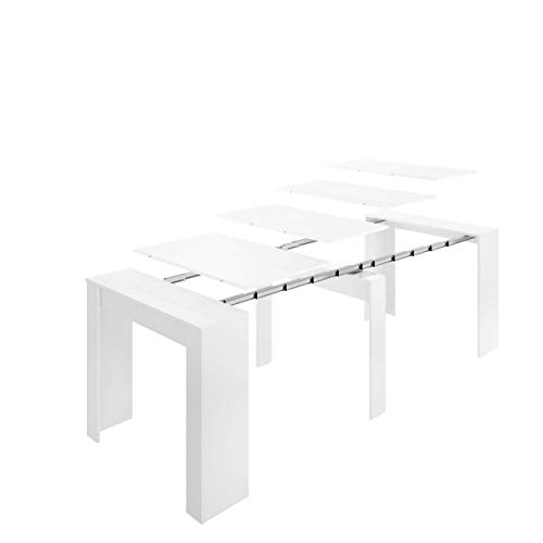 Distrigal Mobelcenter - Mesa de Comedor Consola xtensible Sistema Fuelle - 5 Posiciones - (Blanco) 0589