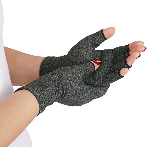 DISUPPO Guantes Compresión Anti-Artritis Hombres Mujeres Ofrecen Calor y Compresión para Ayudar a Aumentar la Circulación Reduciendo el Dolor y Promover la Sanación(Gris, M)