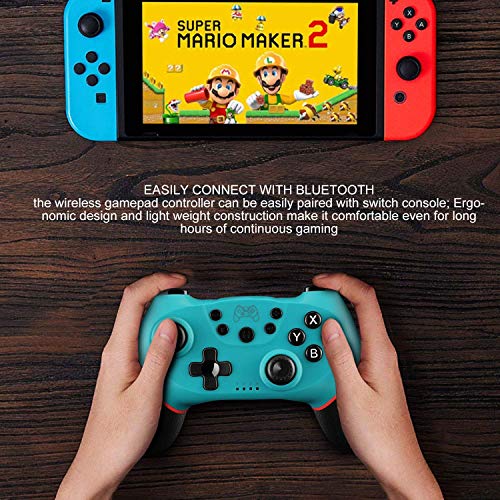 Diswoe Mando para Nintendo Switch, Wireless Bluetooth Pro Controller Controlador Inalámbrico con Función Gyro Axis/Dual Shock y Turbo Mando Inalámbrico Compatible con Nintendo Switch/Lite