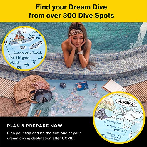 Dive Map by Awesome Maps - Mapa mundial ilustrado para los aficionados al buceo - reescribible - 97.5 x 56 cm Dive Map by Awesome Maps - Mapa mundial ilustrado para los aficionados al buceo - reescribible - 97.5 x 56 cm
