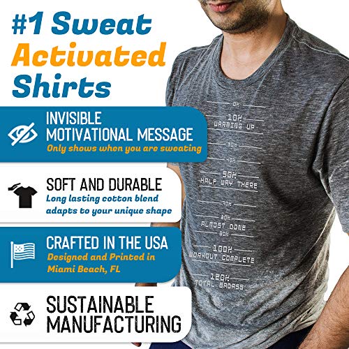 Divertida camiseta para hombres con tecnología activada por el sudor, medidor de progreso, puedes ir a casa cuando llegue al gimnasio 100% fresco regalo - gris - Medium