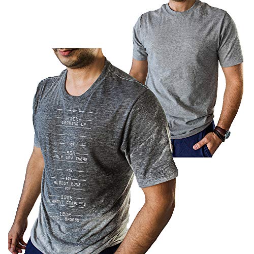 Divertida camiseta para hombres con tecnología activada por el sudor, medidor de progreso, puedes ir a casa cuando llegue al gimnasio 100% fresco regalo - gris - Medium