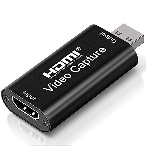 DIWUER Capturadora de Video HDMI, 4K HDMI a USB 2.0 Convertidor Video Audio, HDMI Vídeo Game Capture 1080P 30FPS para Edite Video/Juego/Transmisión/Enseñanza en línea
