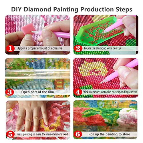 DIY 5d Diamond pintura por número Kit, 5D diamond painting full drill,Cat reloj Crystal Rhinestone bordado de punto de cruz artes manualidades lienzo pared decoración,Gato y reloj