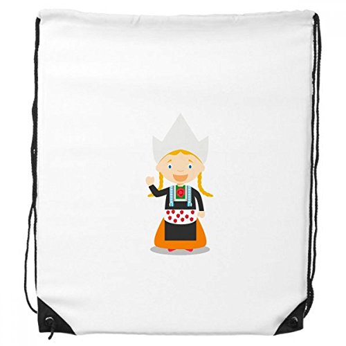 DIYthinker Coletas niña de Dibujos Animados Holanda morral del Lazo de Compras Deportes Bolsas de Regalo