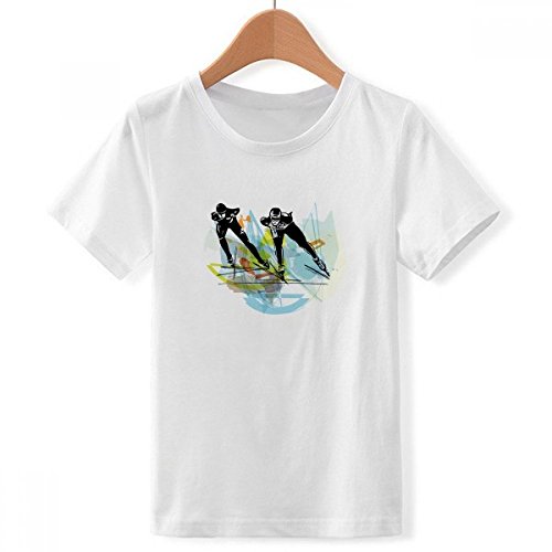 DIYthinker Deporte Atletas de Patinaje de Velocidad de Acuarela con Cuello Redondo de la Camiseta para Chico Multicolor X-Grande DIYthinker Deporte Atletas de Patinaje de Velocidad de Acuarela con Cuello Redondo de la Camiseta para Chico Multicolor X-Grande