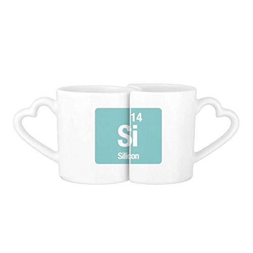 DIYthinker Pareja Selenio del Elemento químico Ciencia Amor Tazas de café Set cerámica Taza de cerámica Blanca con Asas Regalo