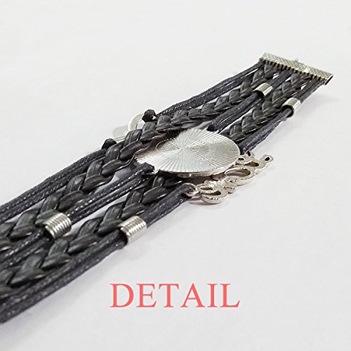 DIYthinker - Pulsera de deporte para hockey y correr, de piel, trenzado, para hacer ejercicio, para hacer deporte DIYthinker - Pulsera de deporte para hockey y correr, de piel, trenzado, para hacer ejercicio, para hacer deporte