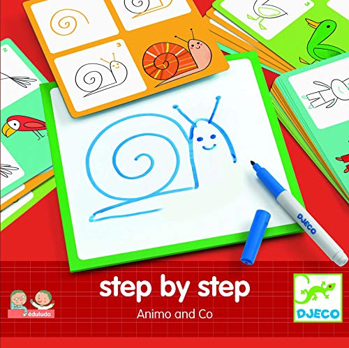DJECO- Juegos Educativos Eduludo by Step Animals, Multicolor (DJ08319)