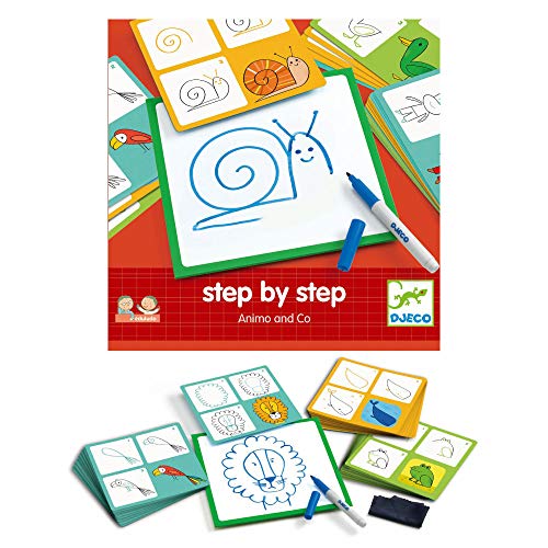 DJECO- Juegos Educativos Eduludo by Step Animals, Multicolor (DJ08319)